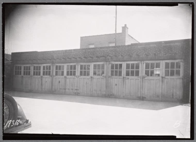 Garage doors (rear view of #19316?): 554 W. 146th St-Broadway-Amsterdam, Manhattan
