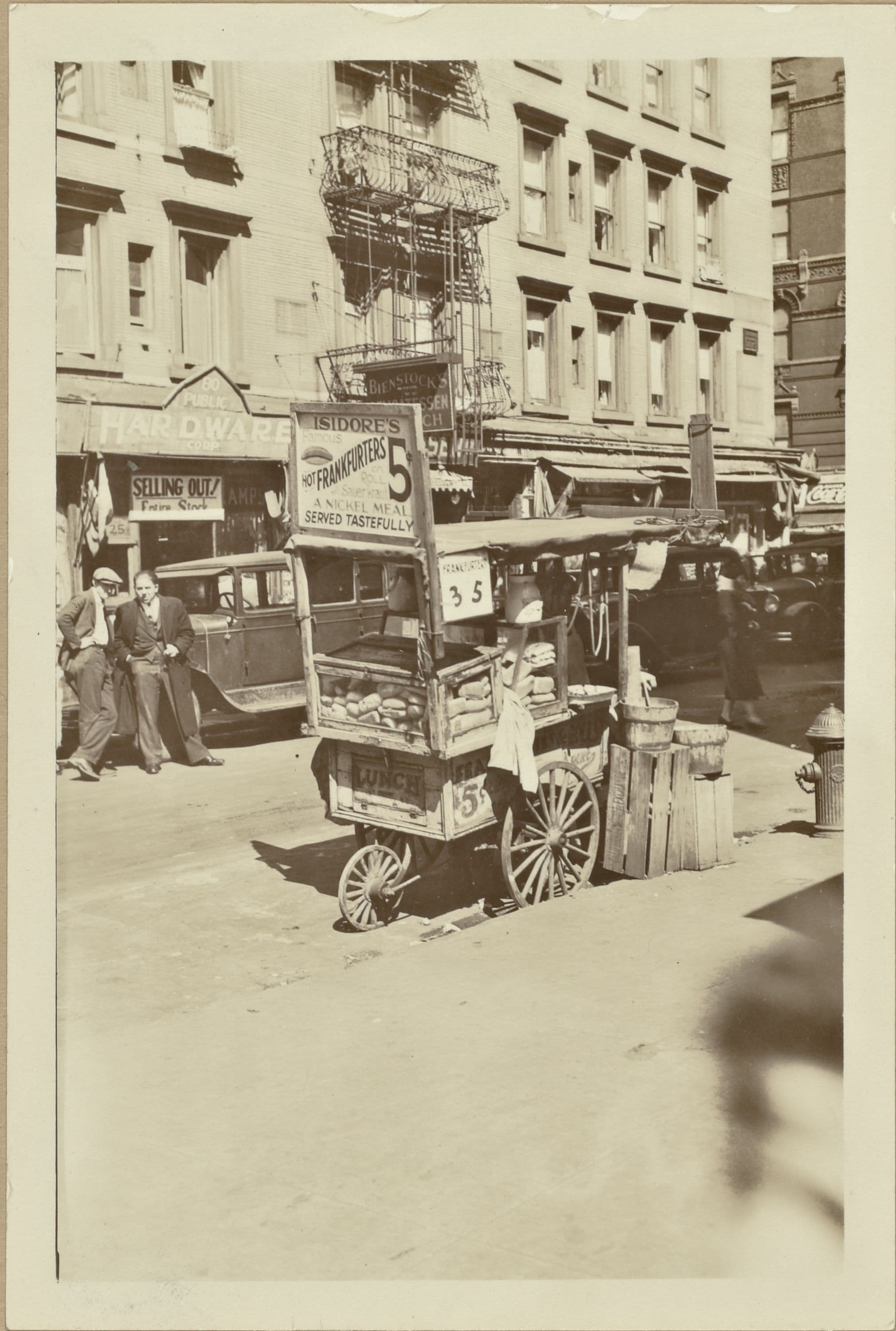 Occupations - Peddlers - Food - Refreshments - Hot dogs.
