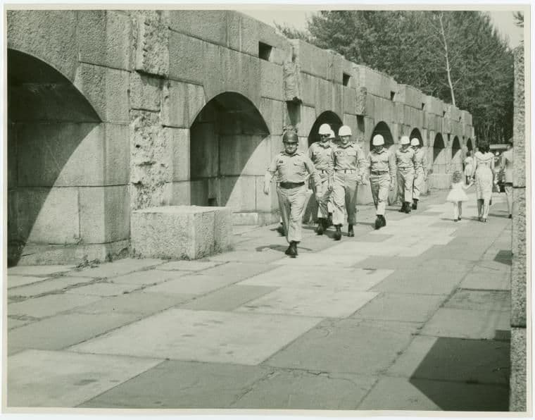 Men marching at Fort Totten, New York]