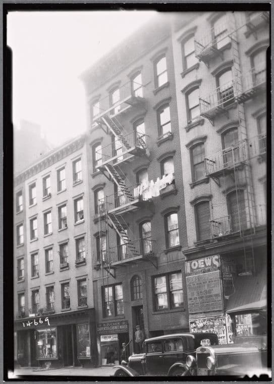 Storefronts and tenements; B. Zucker Carpenter: 116-120 E. 4th St-1st Ave-2nd Ave, Manhattan