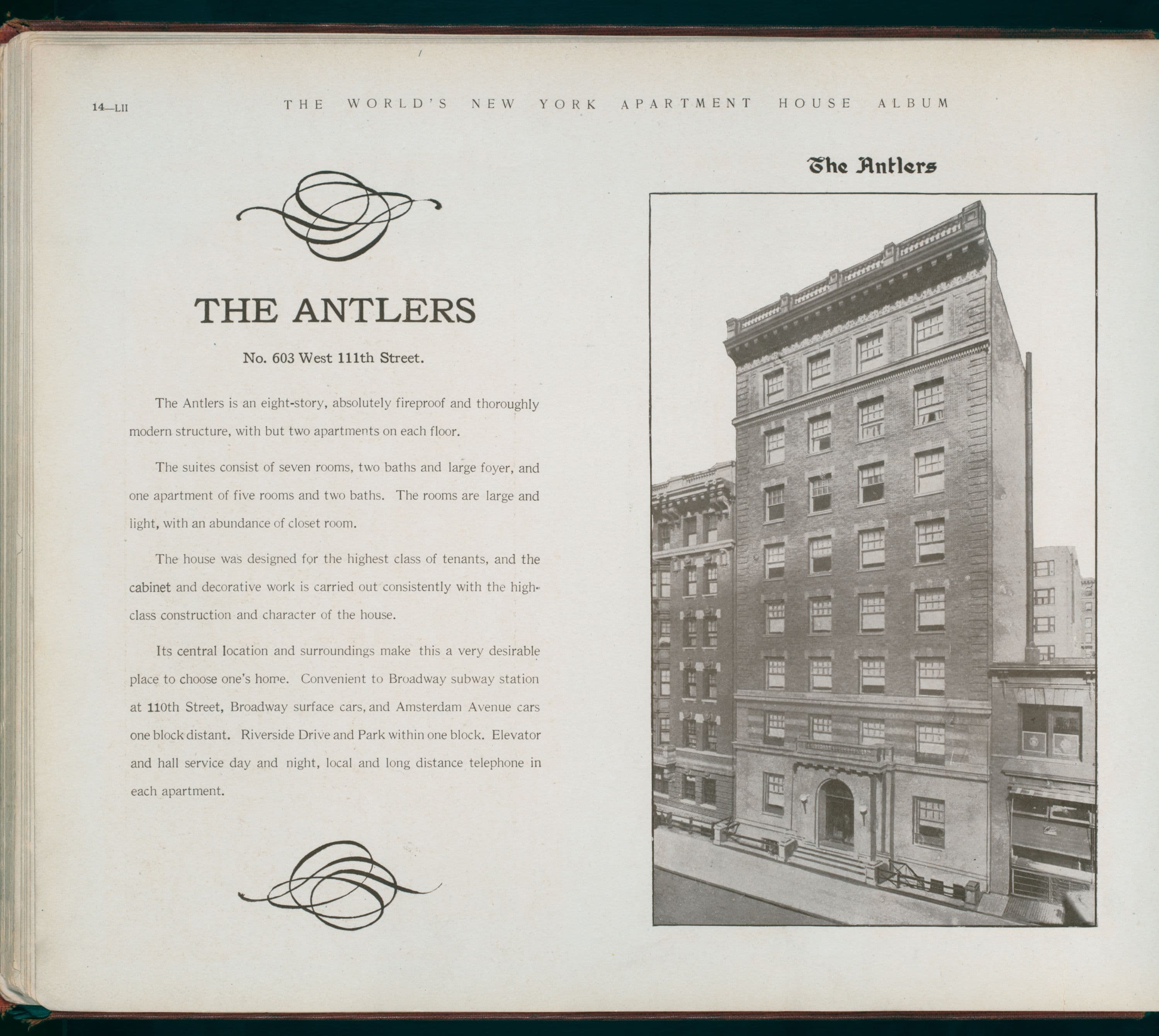 The Antlers. No. 603 West 111th Street., 1910-03