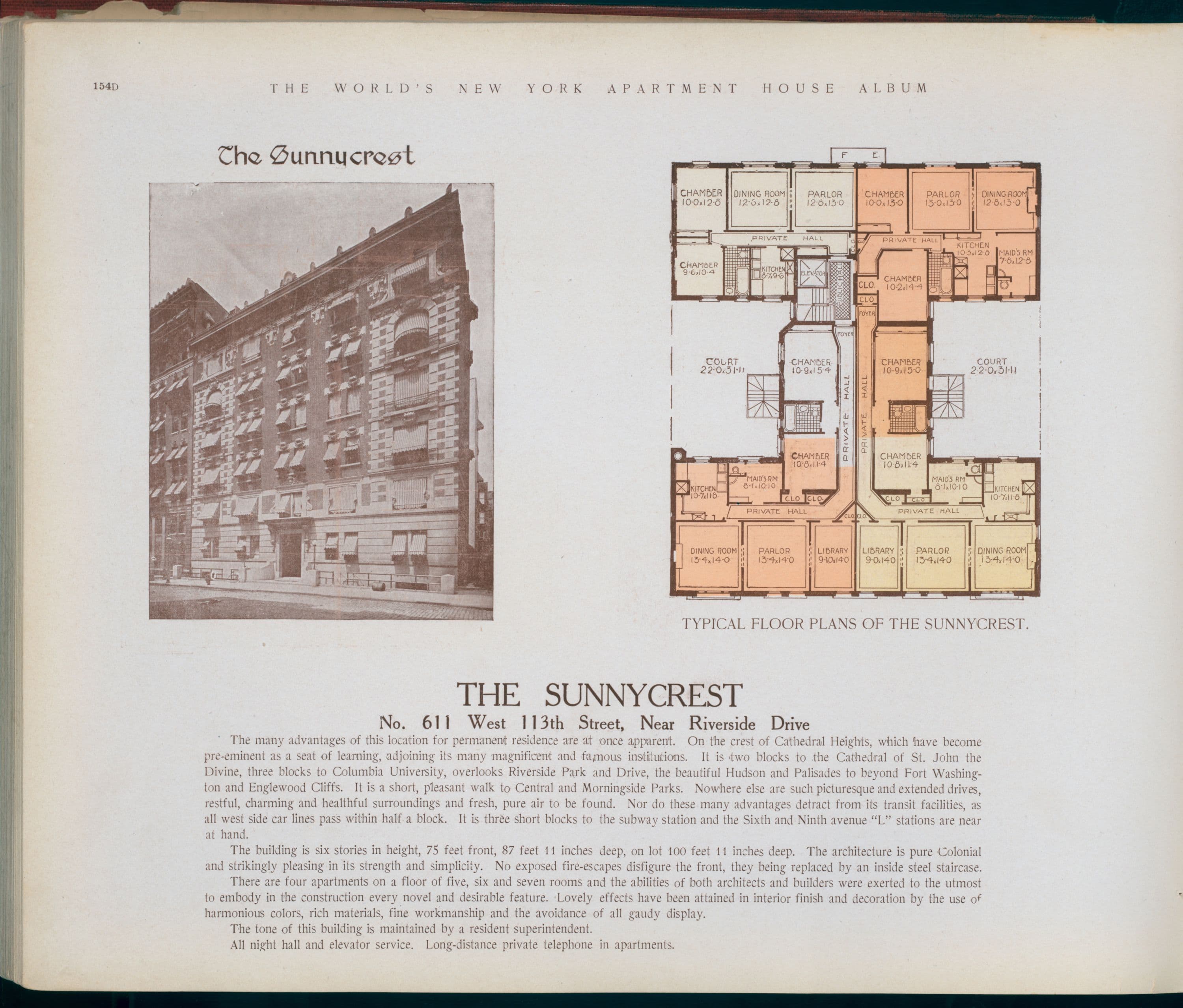 The Sunnycrest, no. 611 West 113th Street, near Riverside Drive., 1910-03