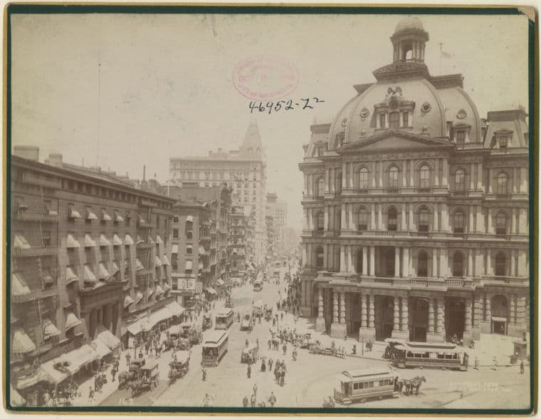 Broadway - Park Row, north side, 1894