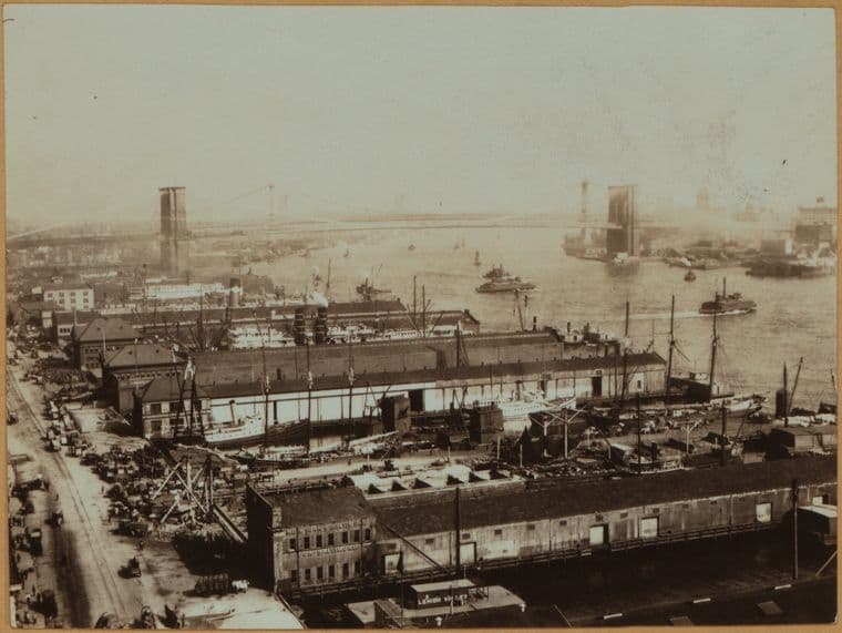 East River shore - Pier 10., 1914
