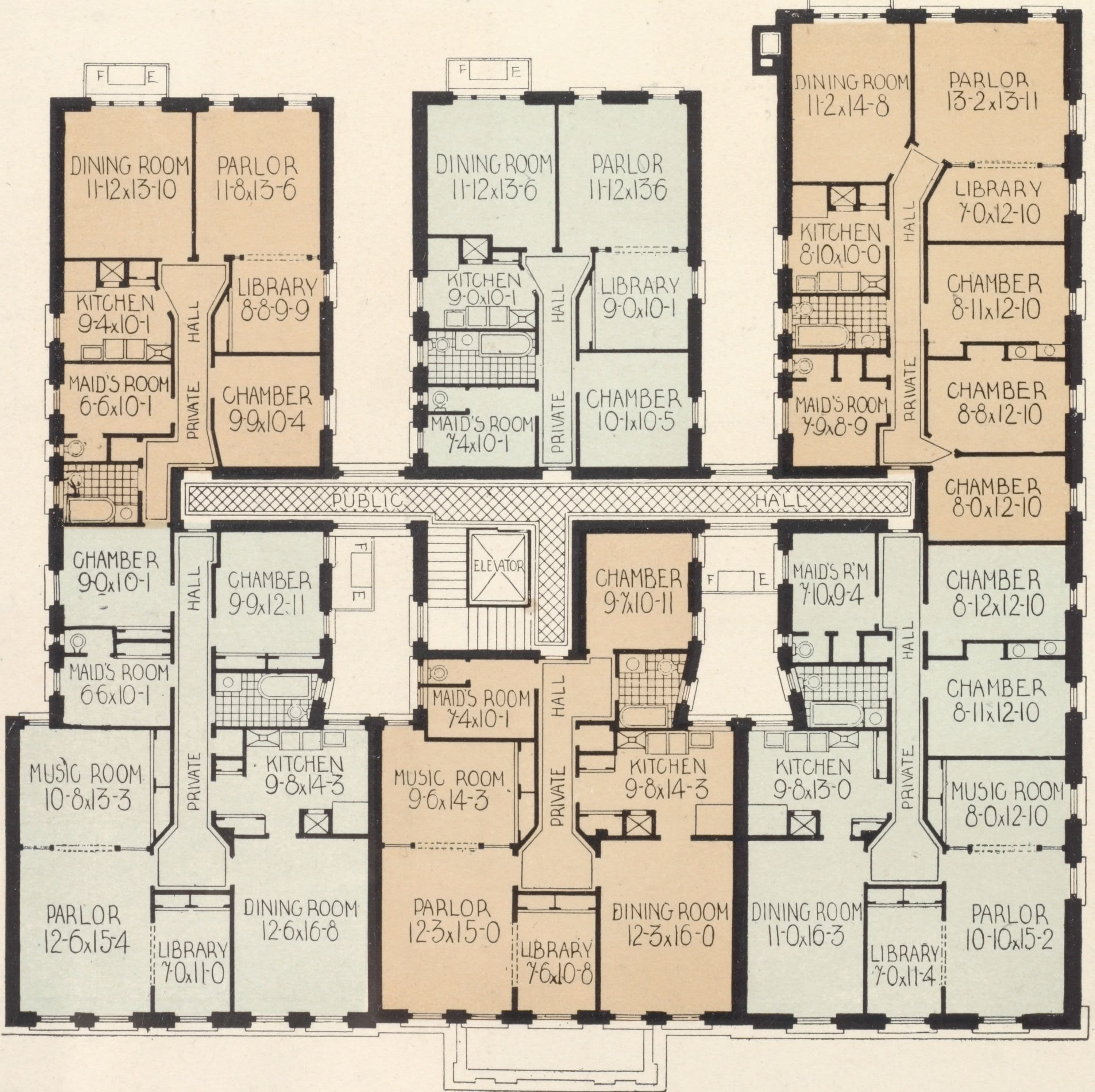 The Riverview, southwest corner Broadway and 149th Street; Plan of upper floors.