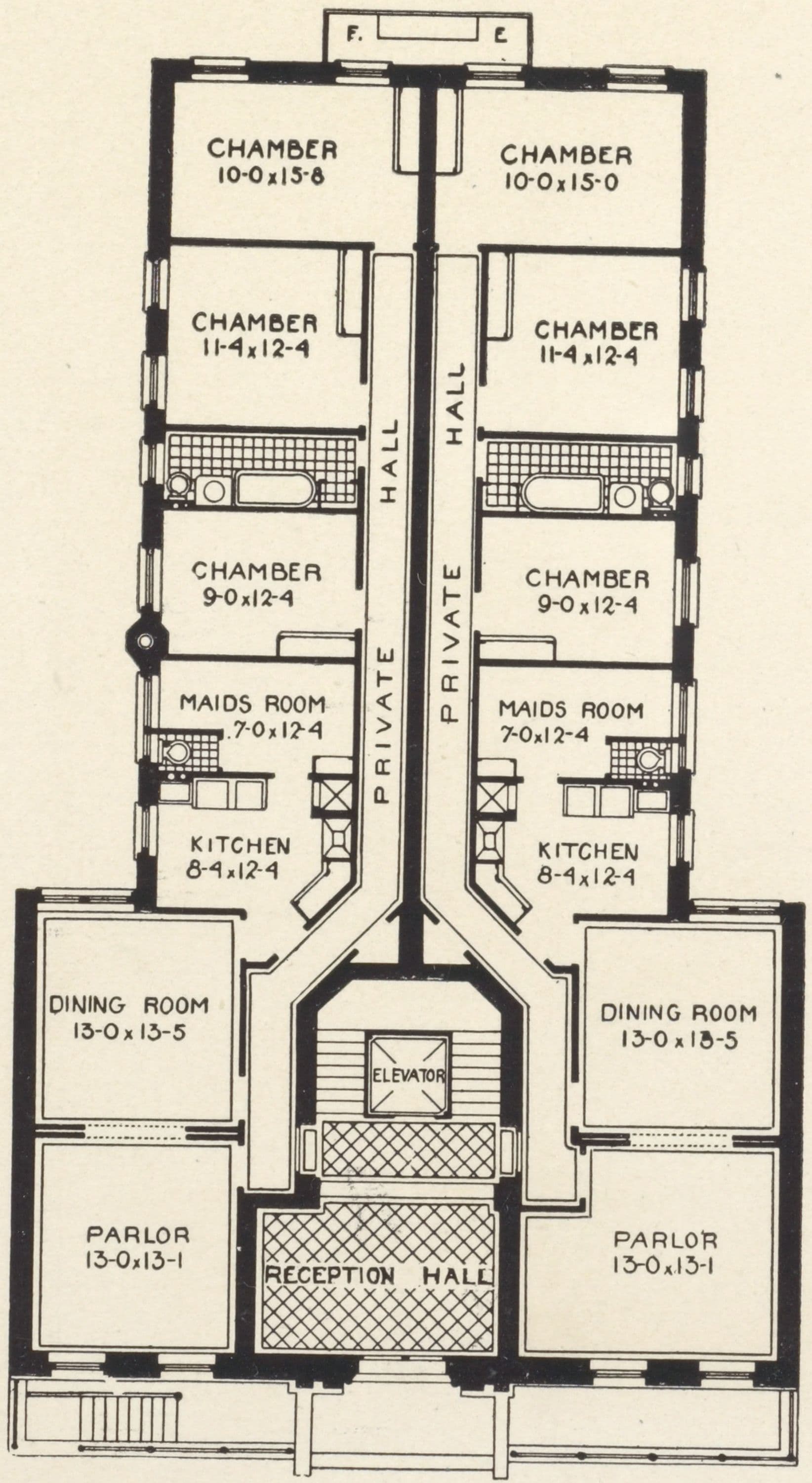 The Sarasota, 512 West 122nd Street; Plan of first floor; Plan of upper floors., 1908