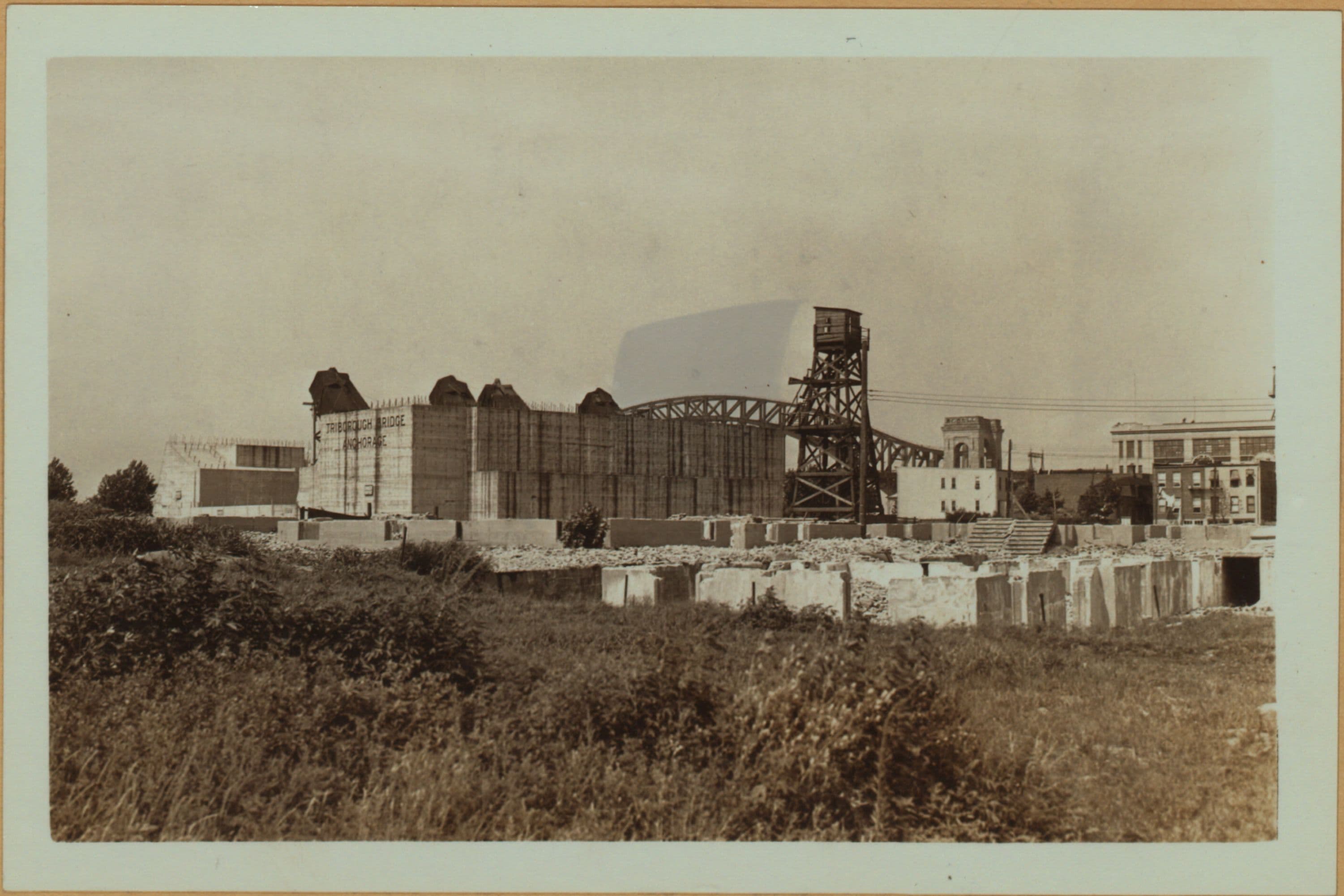 Bridges - Triborough Bridge - [Construction - Bridge anchorage in Queens.]