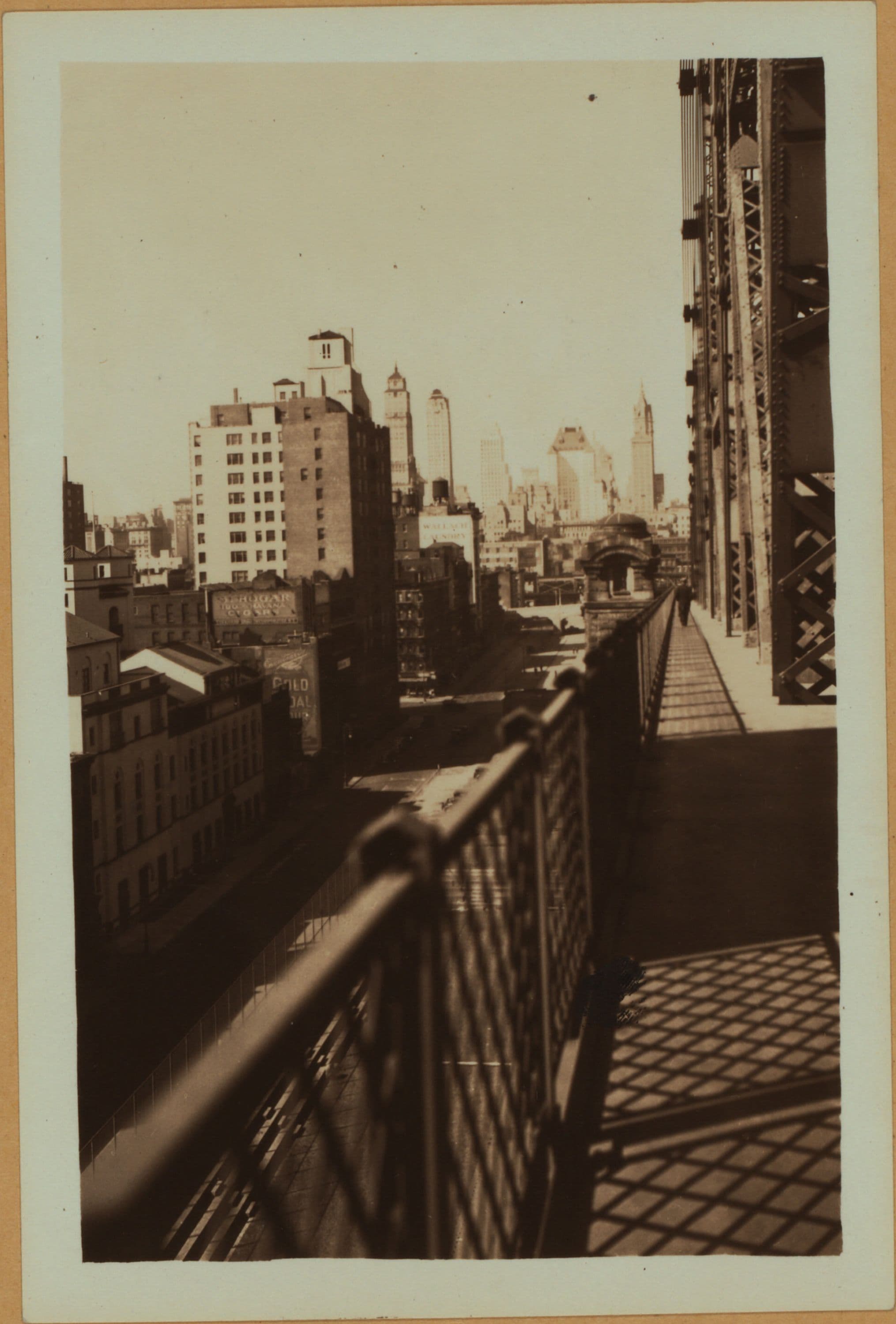 Bridges - Queensboro [Queensborough] Bridge - [South walk looking westward to Manhattan].