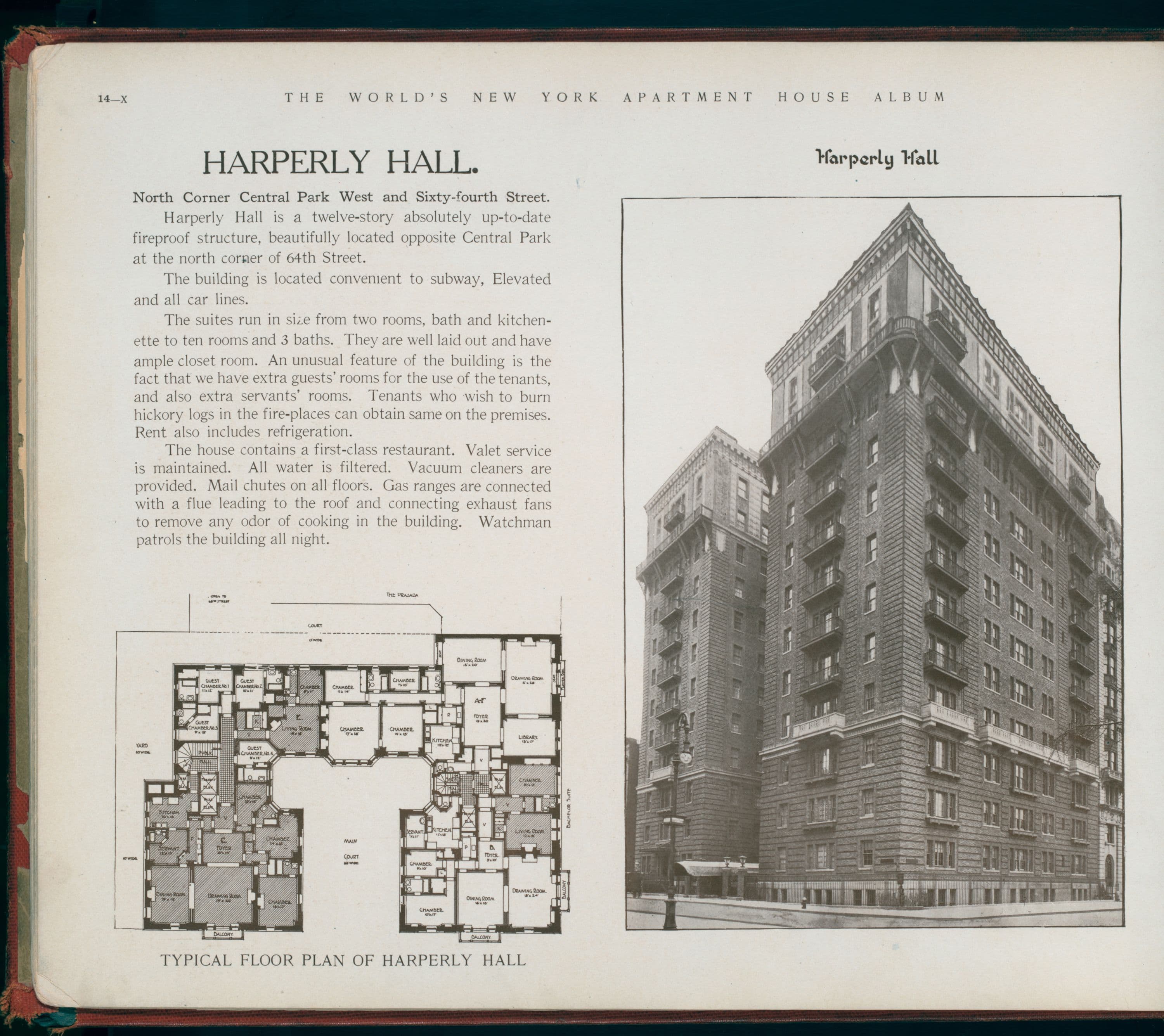 Harperly Hall. North Corner Central Park West and Sixty-fourth Street.