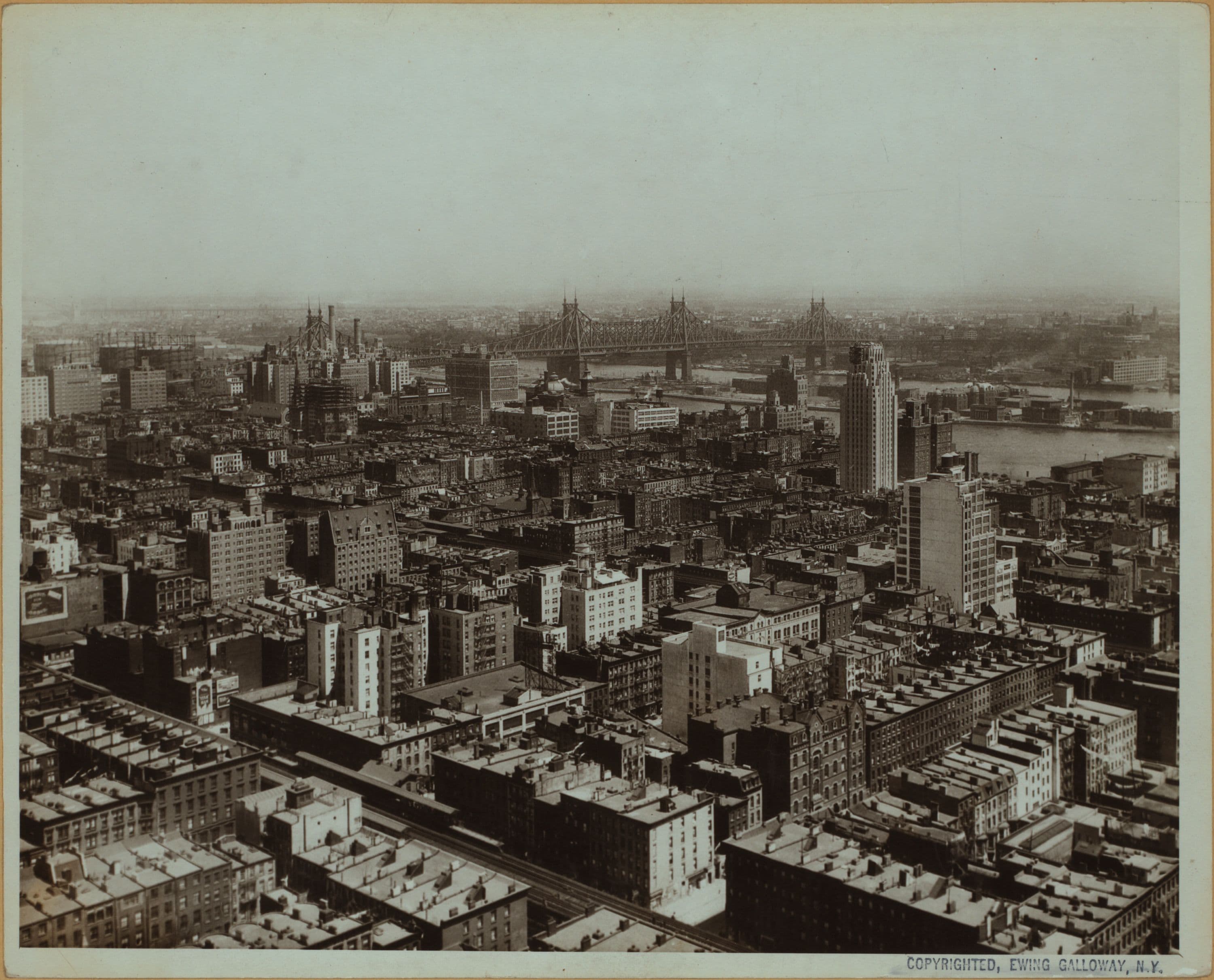 General view - Midtown Manhattan - Queensboro Bridge., 1928