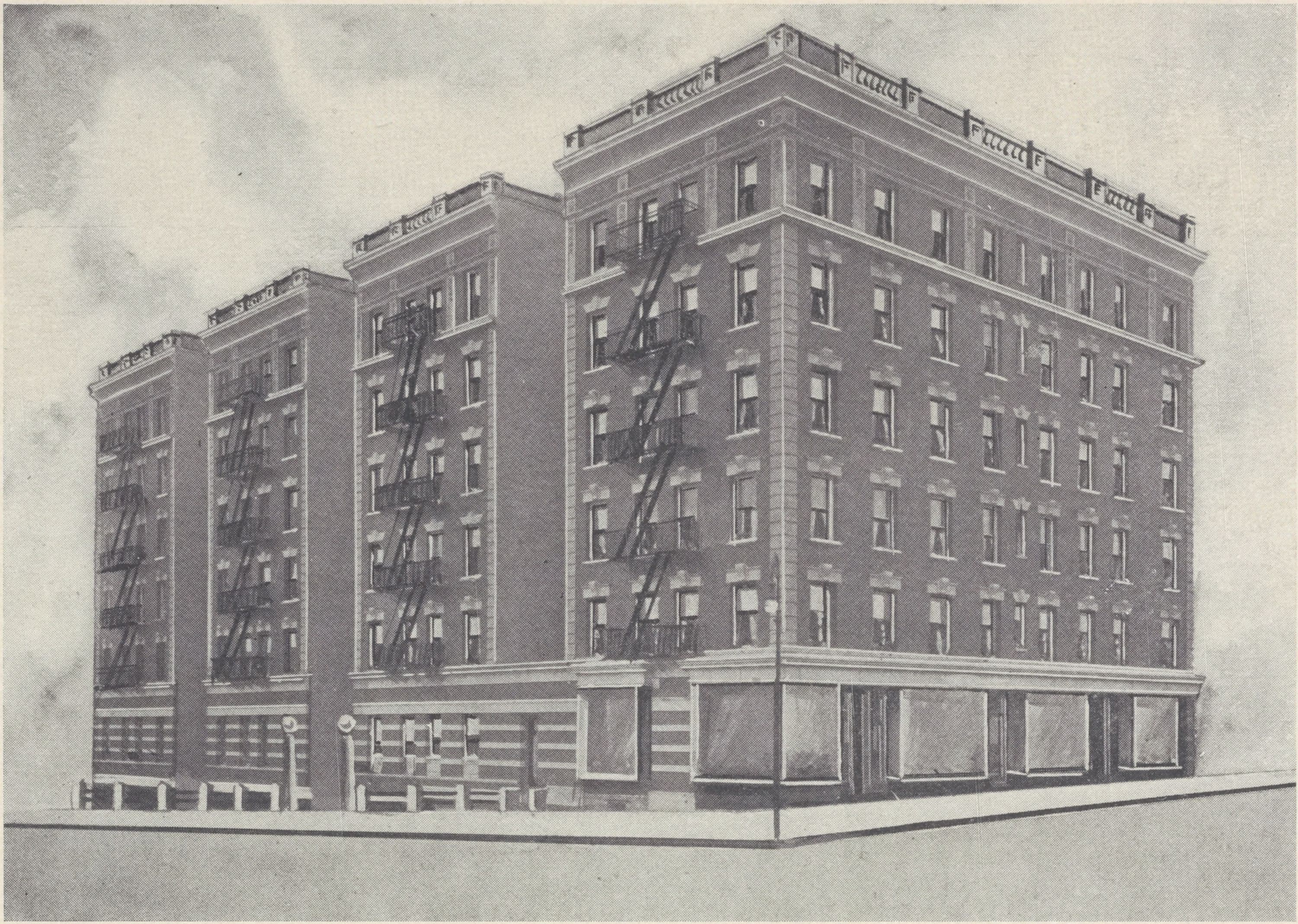 The Elmsford, Broadway, 181st Street to 182nd Street; Plan of upper floors.