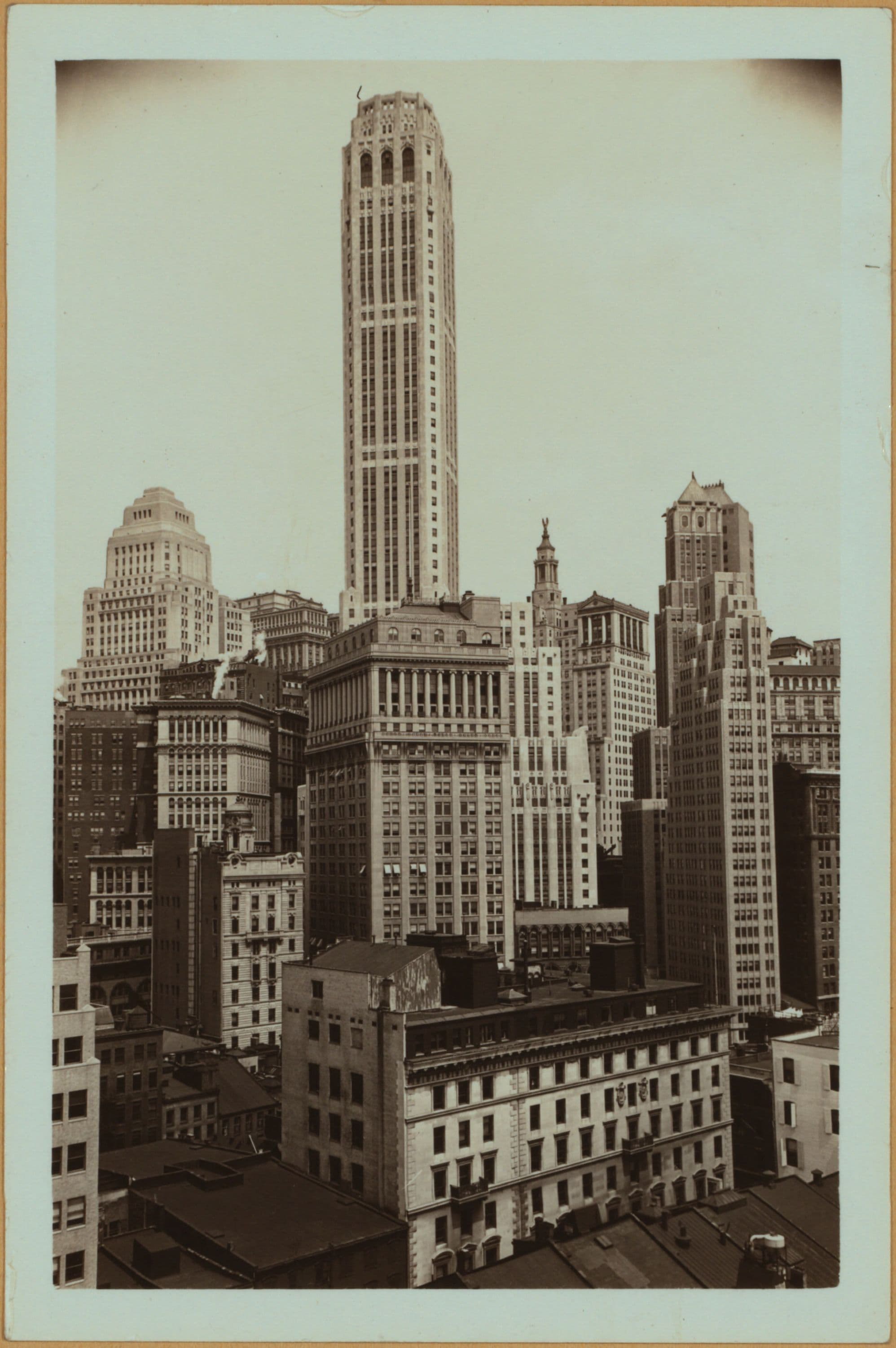 General view - [Manhattan - South Street - Seaman's Church Institute (North) - Panoramic view of Wall Street financial structures.]
