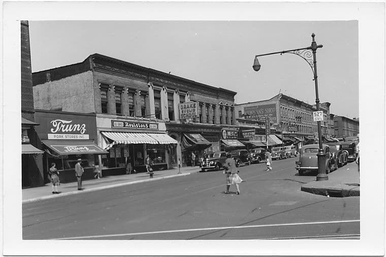 Fulton Street at Nostrand Avenue, to Northeast, Brooklyn, 1942-05-14