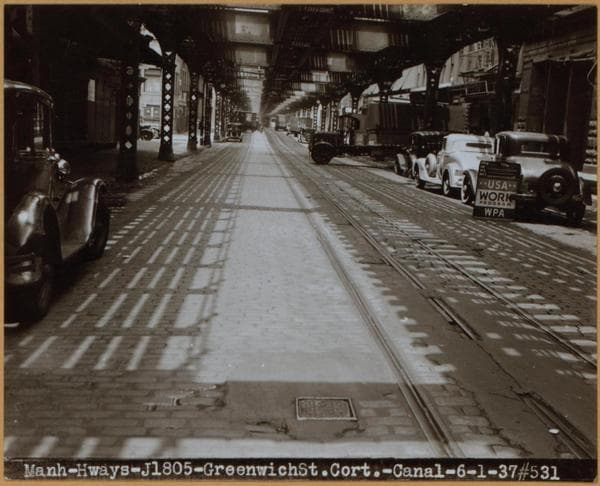 Manhattan: Greenwich Street - North Moore Street, 1937