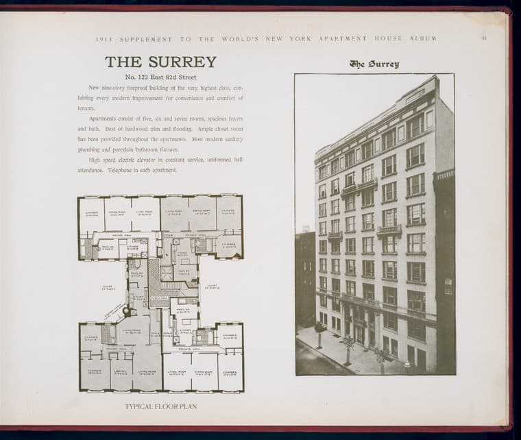 The Surrey. No. 122 East 82nd Street., 1913