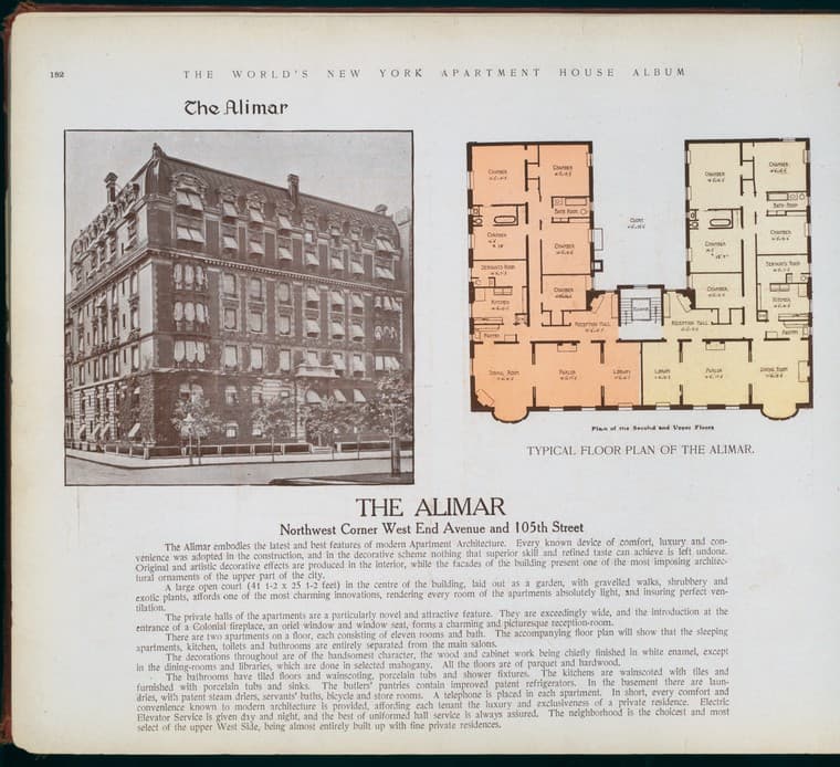 The Alimar, Northwest corner West End Avenue and 105th Street., 1910-03