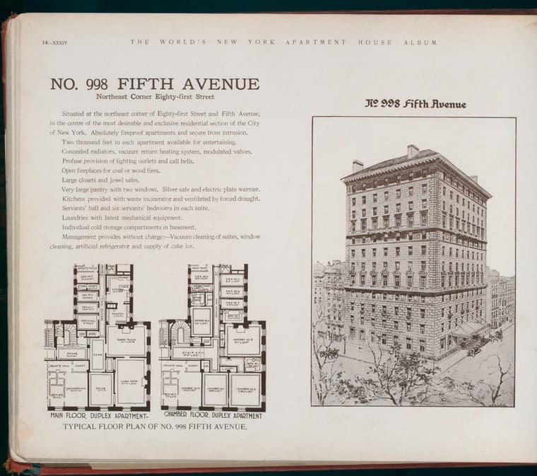 No. 998 Fifth Avenue. Northeast Corner Eighty-first Street., 1910-03