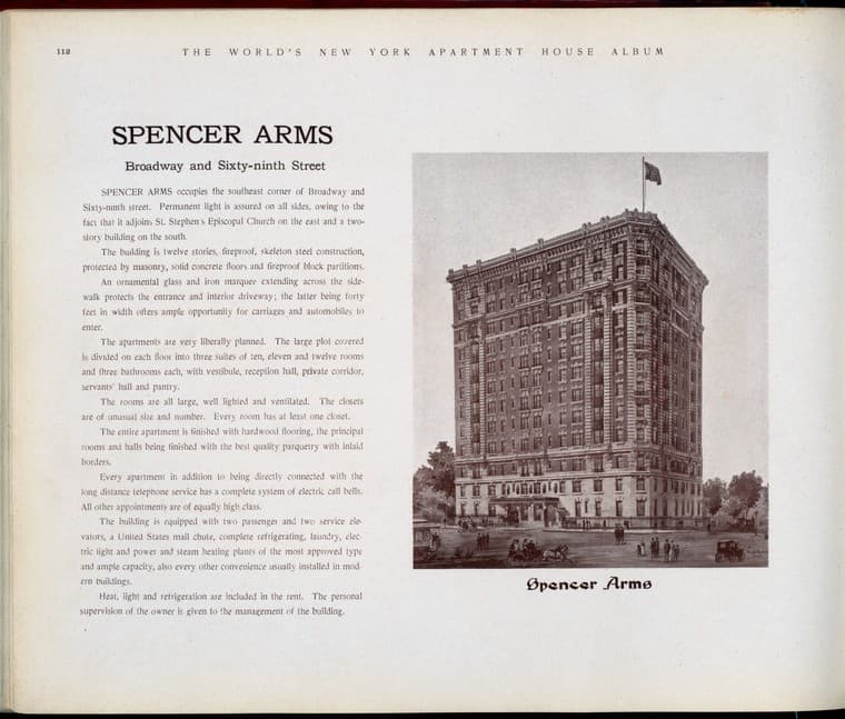 Spencer Arms. Broadway and Sixty-ninth Street., 1910-03