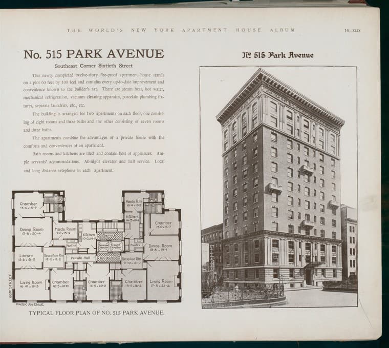 No. 515 Park Avenue. Southeast Corner Sixtieth Street., 1910-03