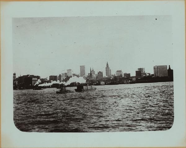 North (Hudson) River - Shore and skyline - Manhattan - Downtown section to the Battery., 1894