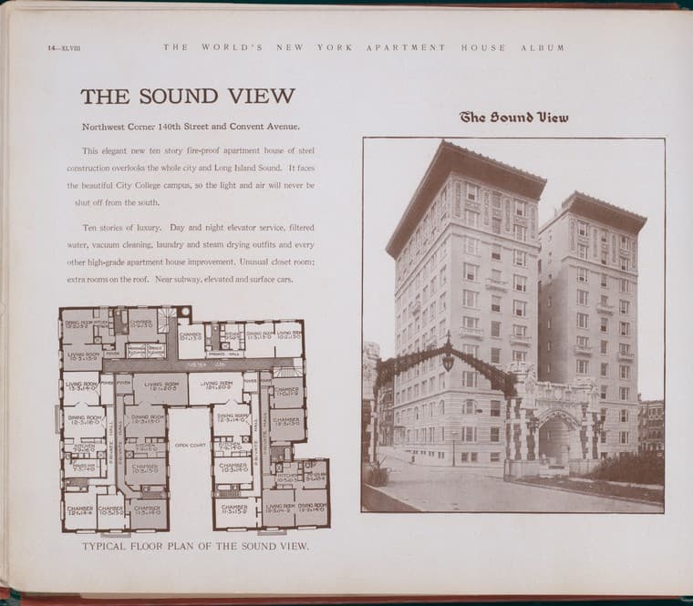 The Sound View. Northwest Corner 140th Street and Convent Avenue., 1910-03