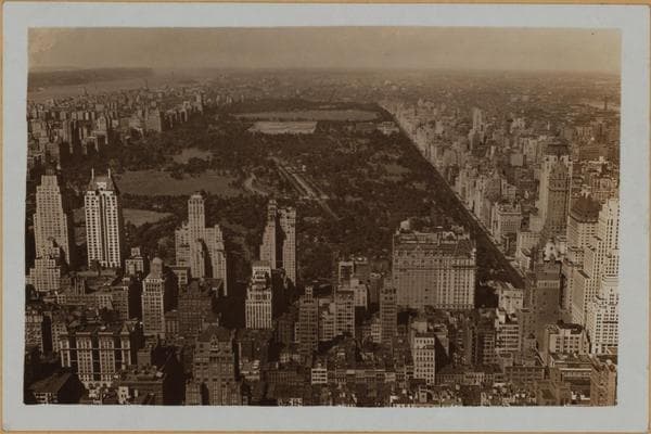 Manhattan: Central Park - Aerial view from Radio City., 1933