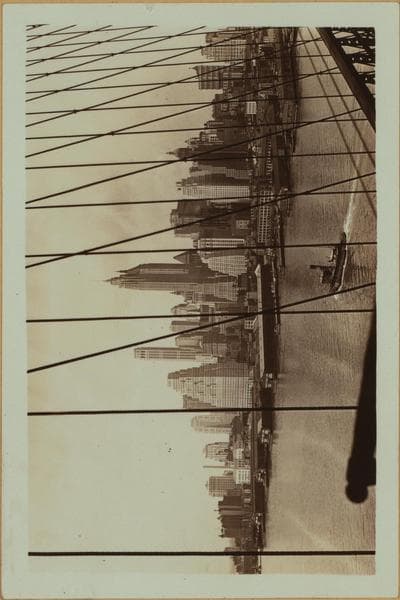 East River - Shore and skyline - Lower Manhattan - South Ferry - Williamsburg Bridge - Maiden Lane., 1931–1932