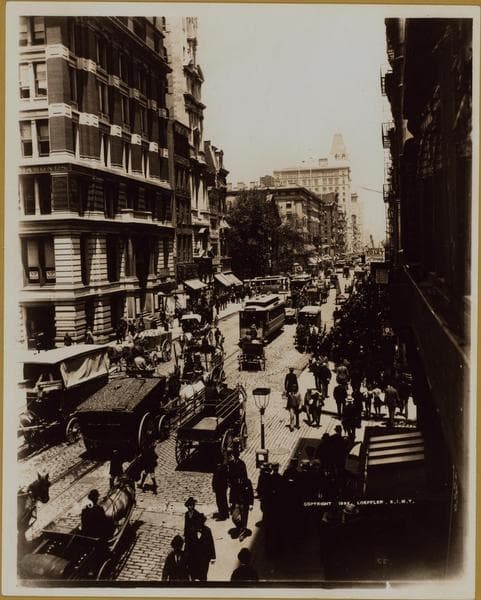 Manhattan: Broadway - Dey Street, 1895
