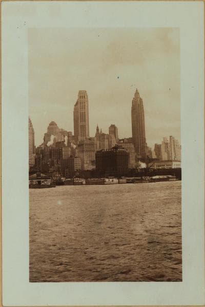 East River - Shore and skyline of lower Manhattan - South Ferry - Williamsburg Bridge - Moore Street - Coeties Slip., 1932–1935