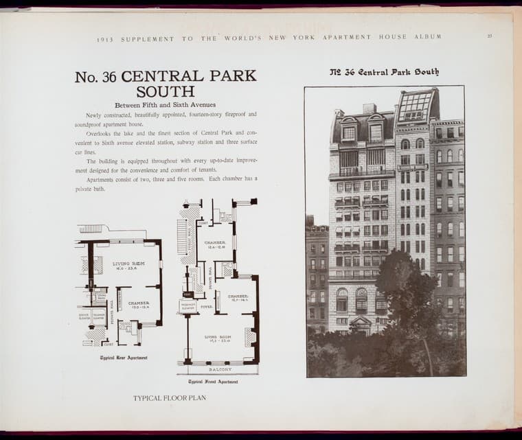 No. 36 Central Park South. Between Fifth and Sixth Avenues., 1913