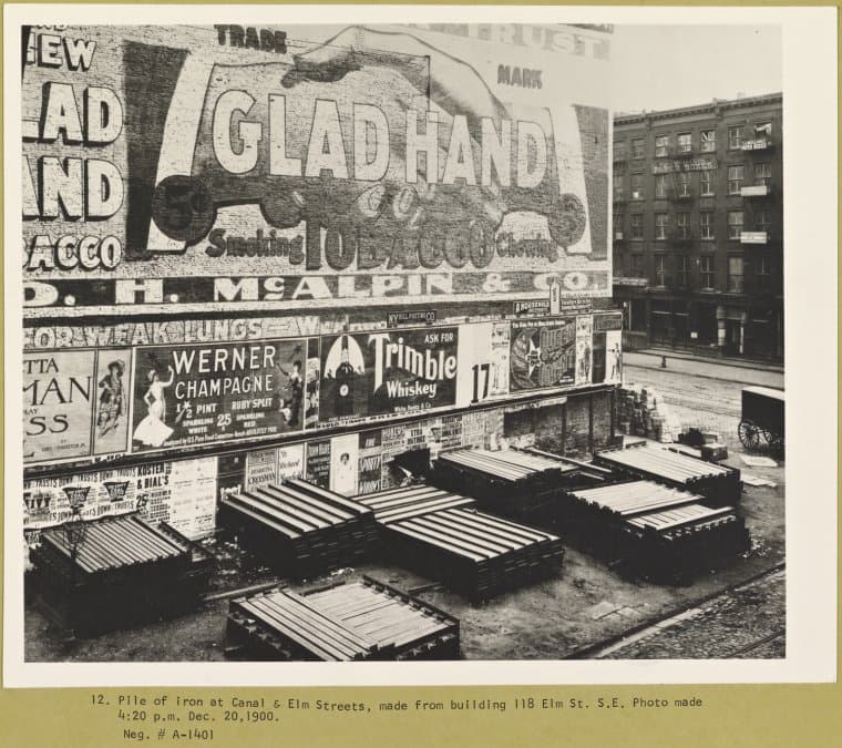 Iron Pile at Canal and Elm Streets, 1900-12-20