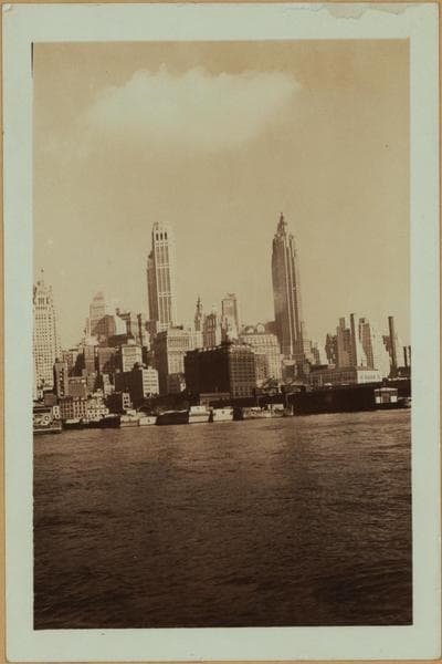 East River - Shore and skyline of lower Manhattan - South Ferry - Williamsburg Bridge - Moore Street - Coeties Slip., 1932–1935