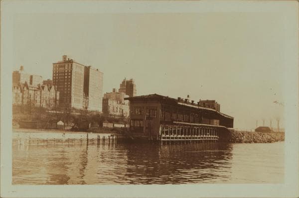 North (Hudson) River - Shore and skyline - Manhattan - 59th Street - George Washington Bridge., 1929