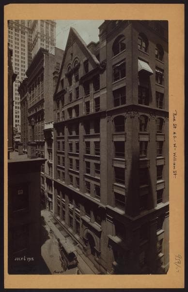 Manhattan: Pine Street - William Street, 1915