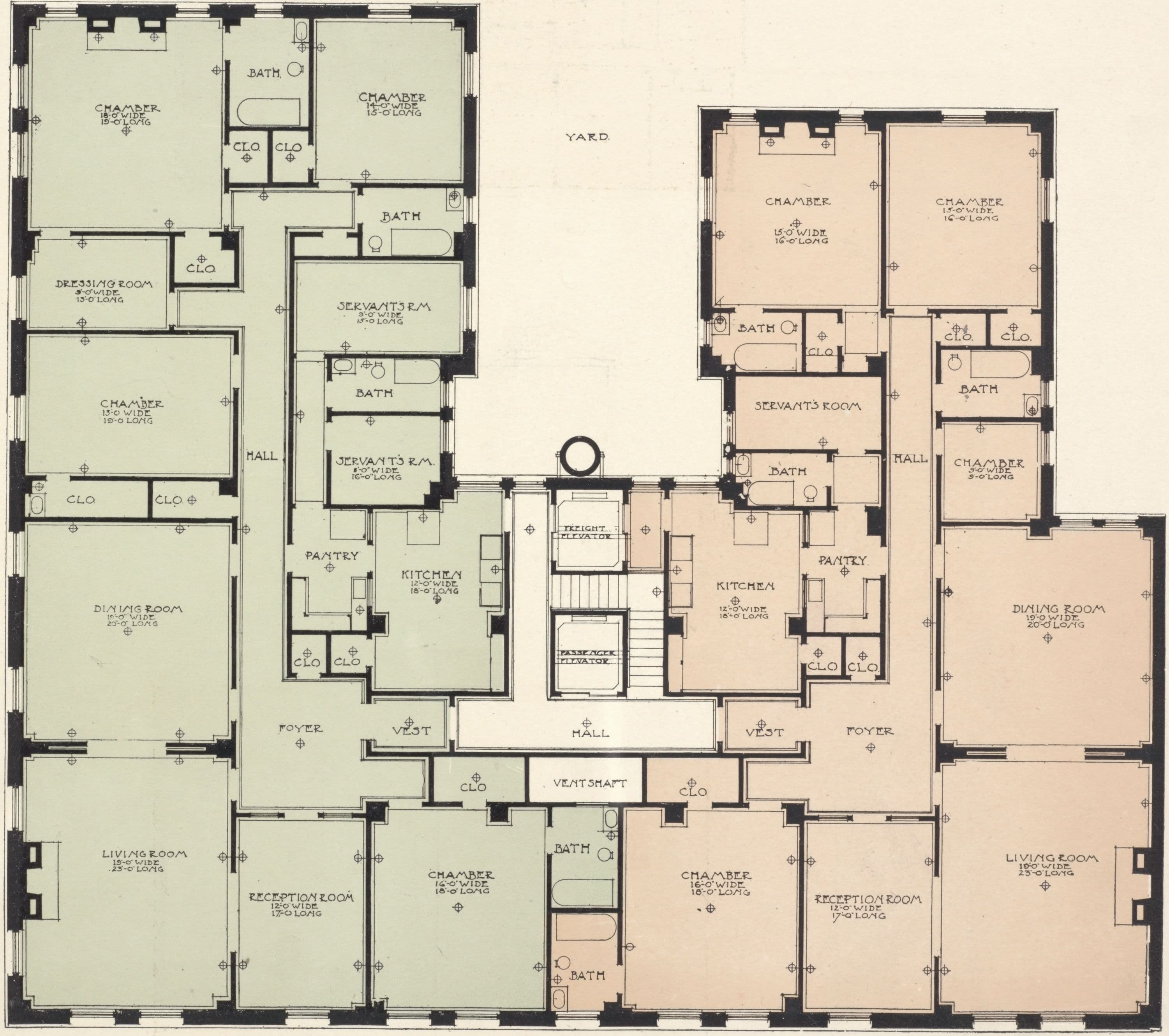 The Clarendon, S. E. corner Riverside Drive and Eighty-sixth Street. Plan of 3rd, 5th, 7th, 9th & 12th floors.
