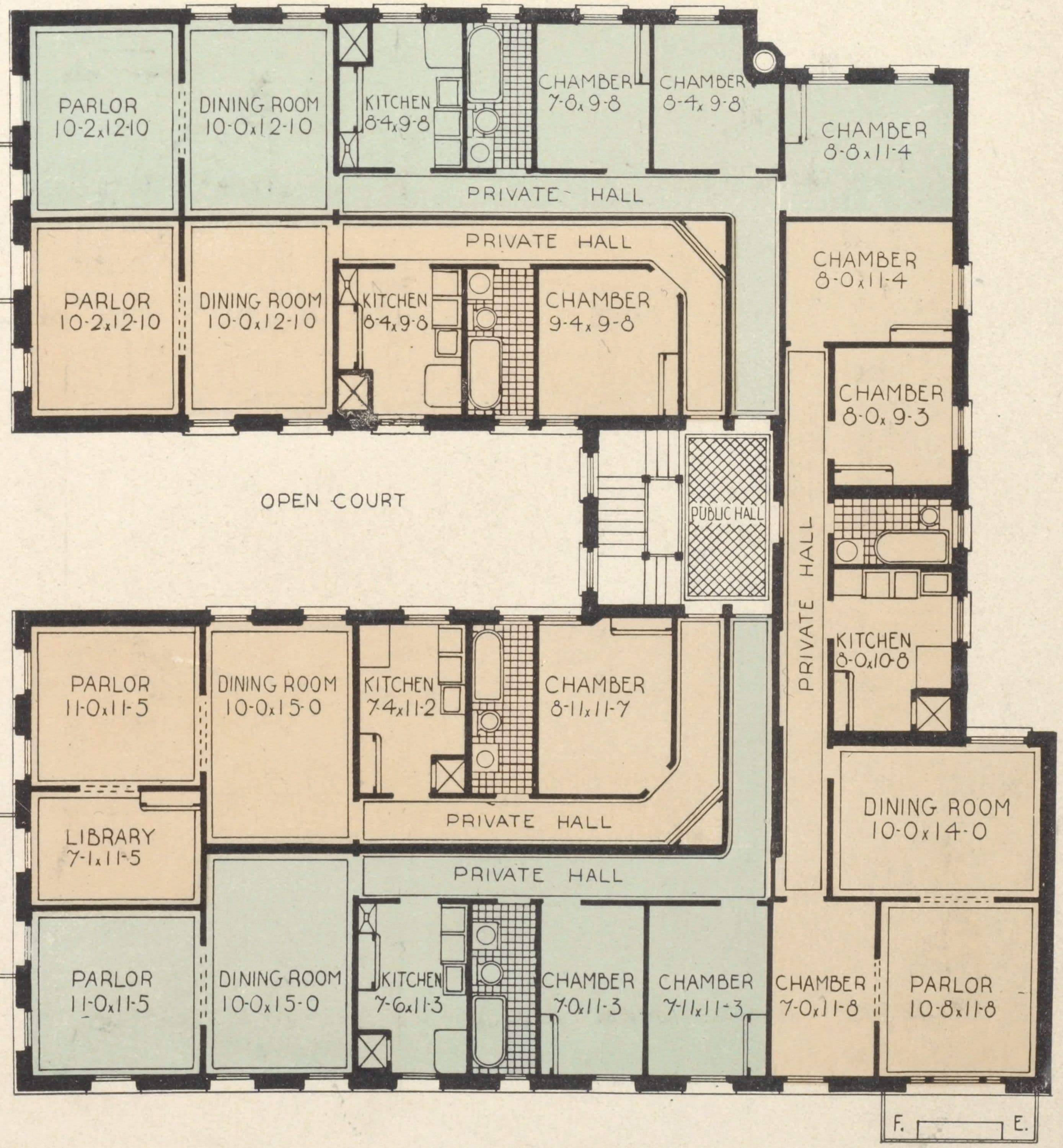 The Invermark, northeast corner 182nd Street and Audubon Avenue; Plan of first floor; Plan of upper floors; Washington Bridge; High Bridge; The Speedway., 1908
