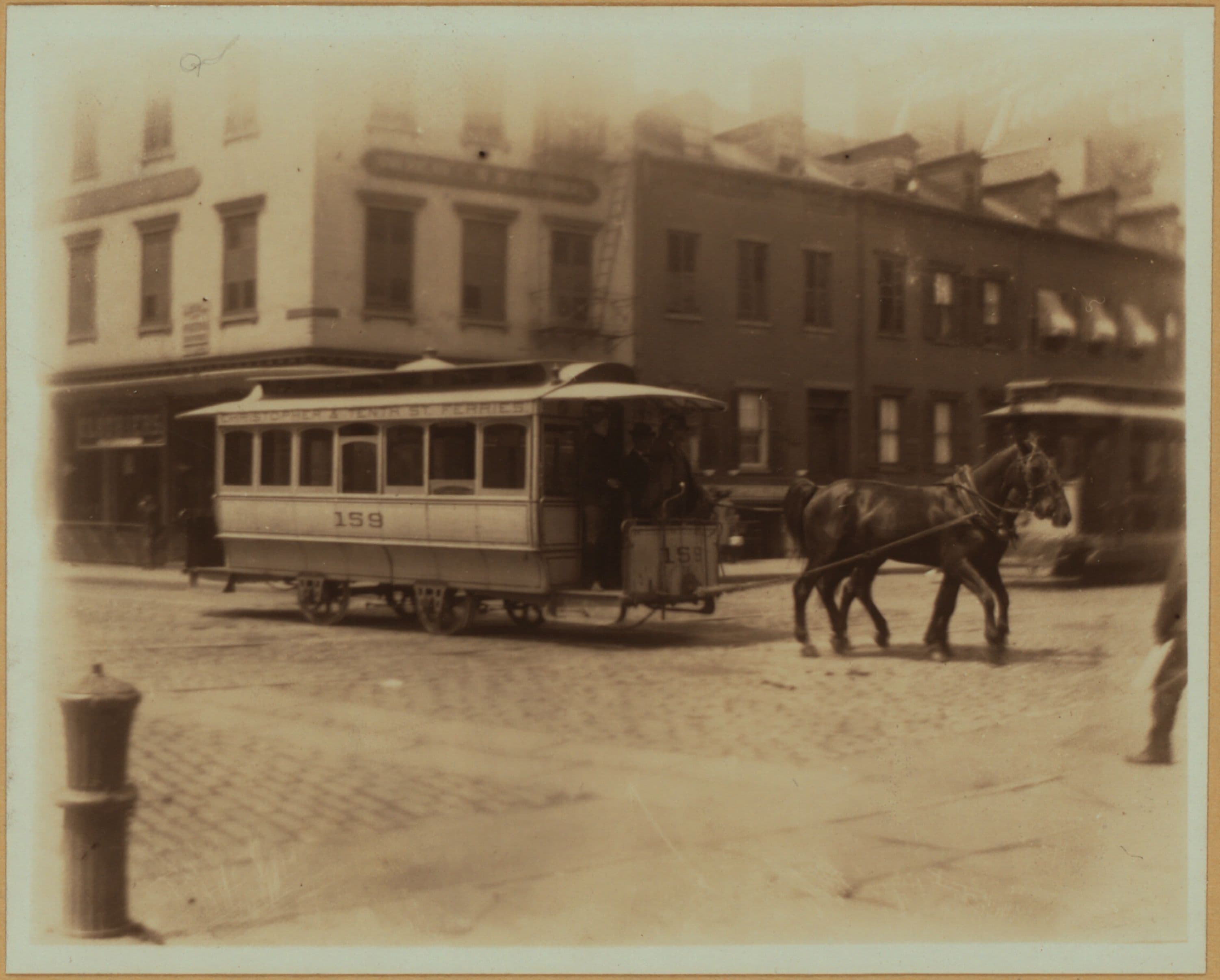 Transportation - Horse-drawn trolleys.