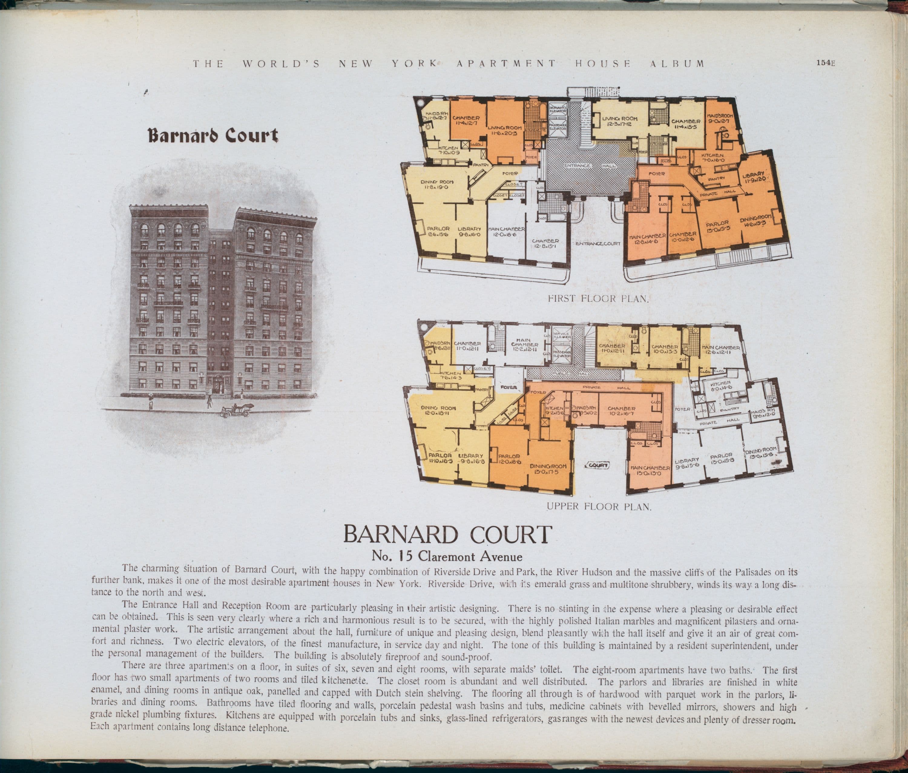 Barnard Court, no. 15 Claremont Avenue.