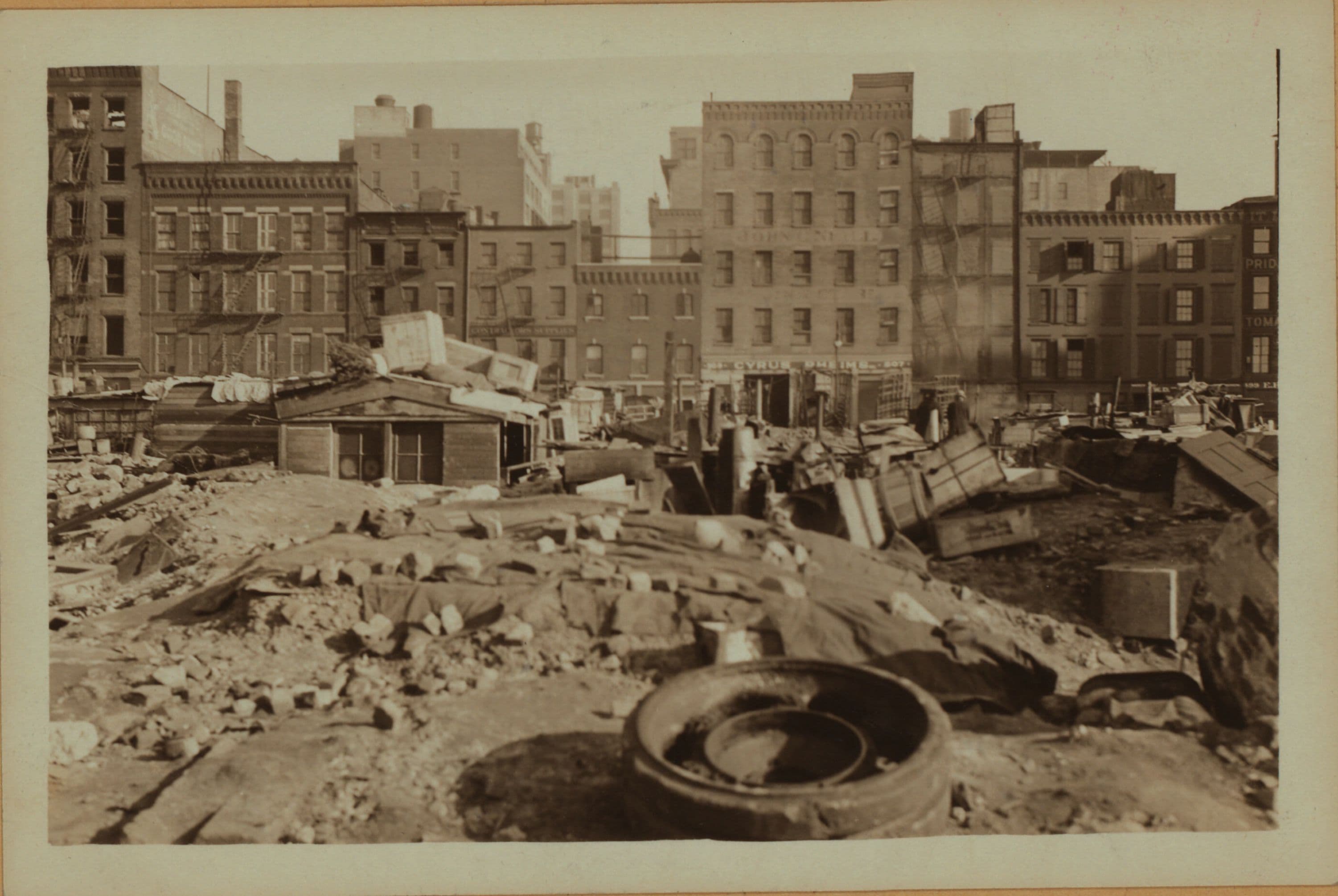Squatters Colony between West and Washington Streets.