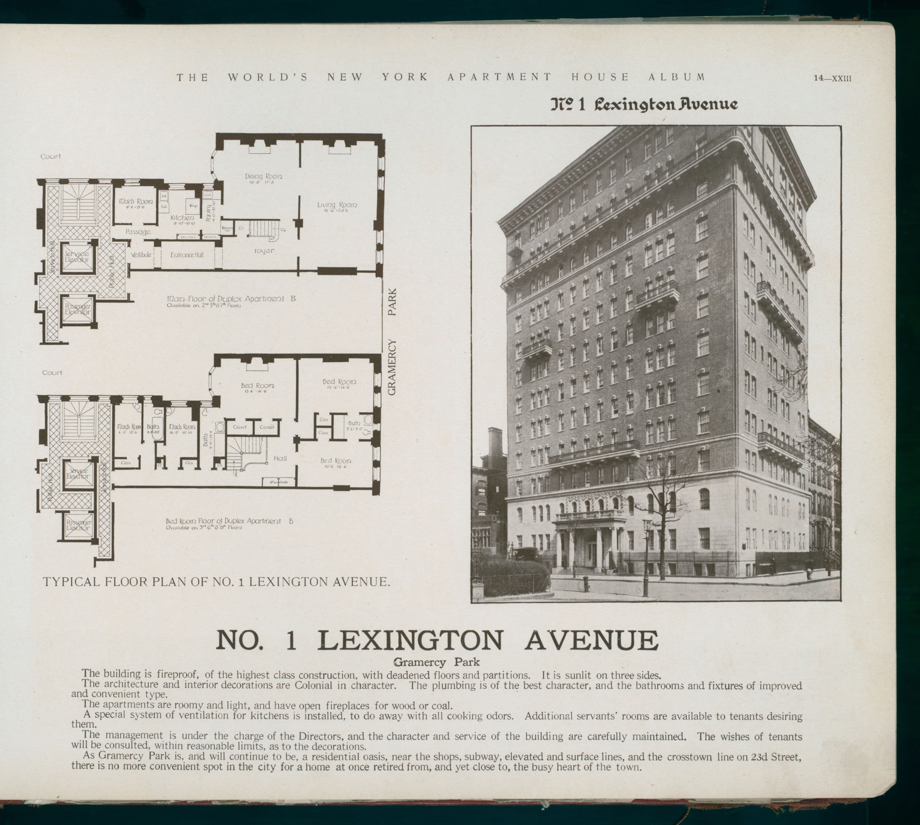 No. 1 Lexington Avenue. Gramercy Park.