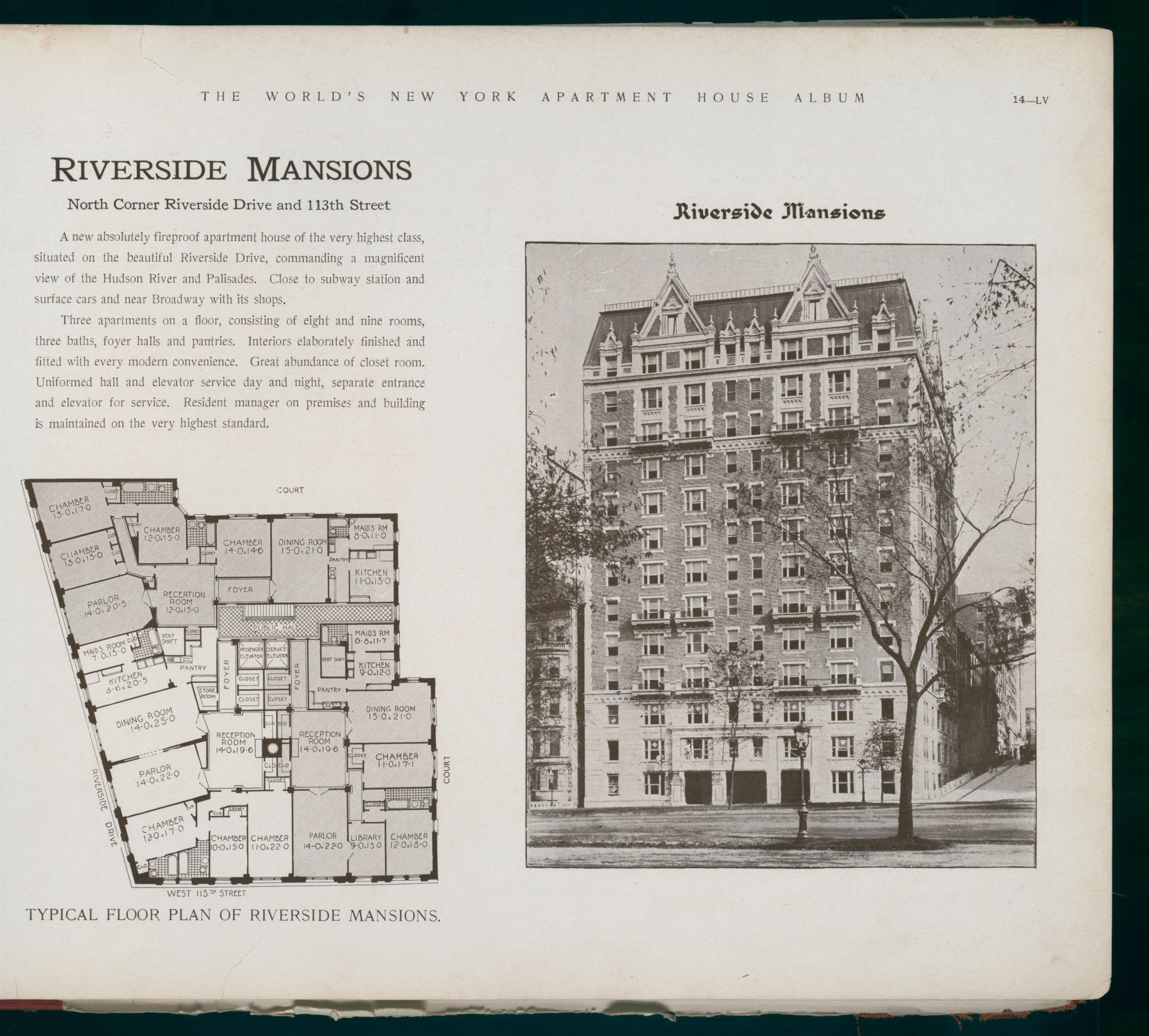 Riverside Mansions. North Corner Riverside Drive and 113th Street., 1910-03