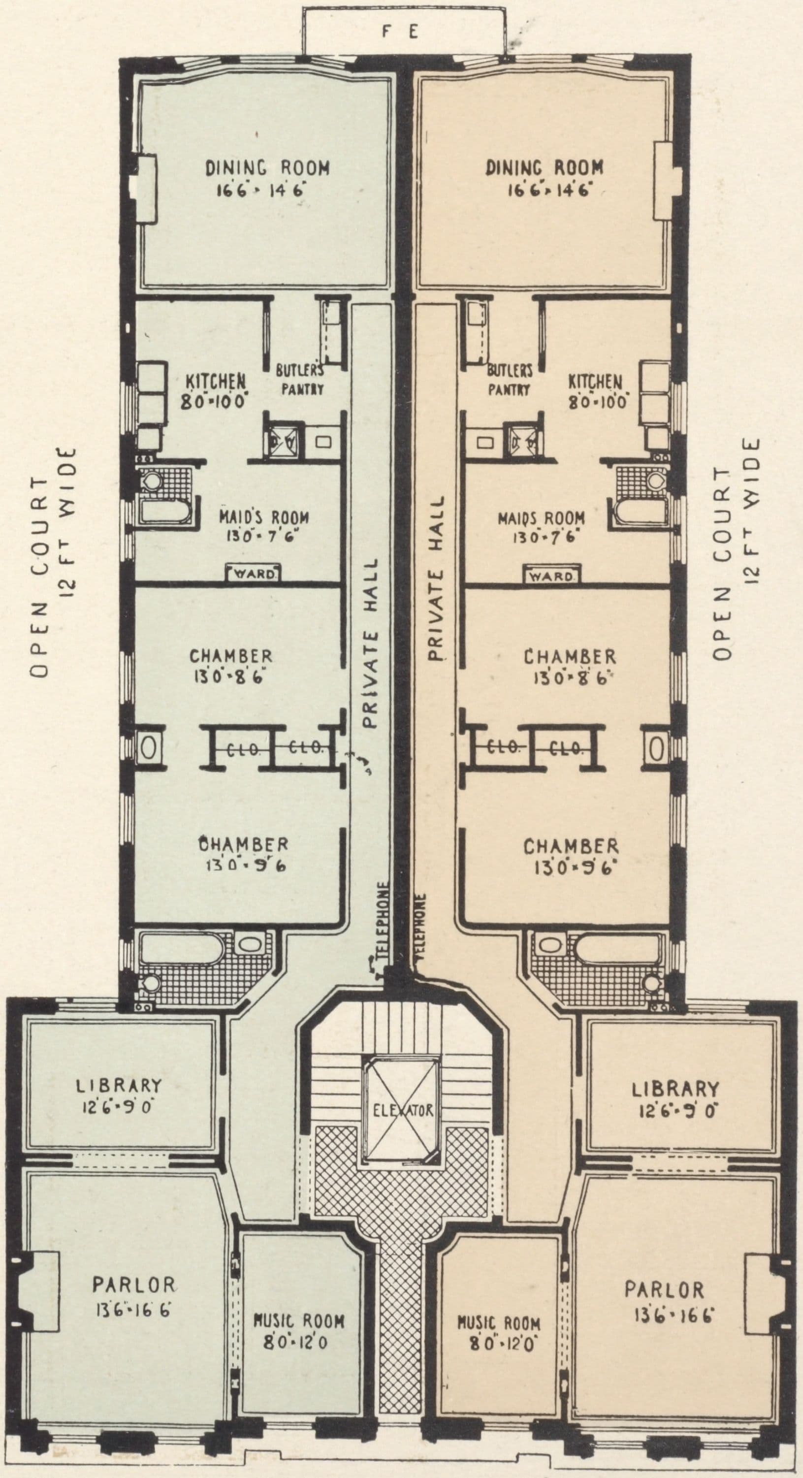 The Rochambeau, 1858-1860 Seventh Avenue; Plan of first floor; Plan of upper floors.