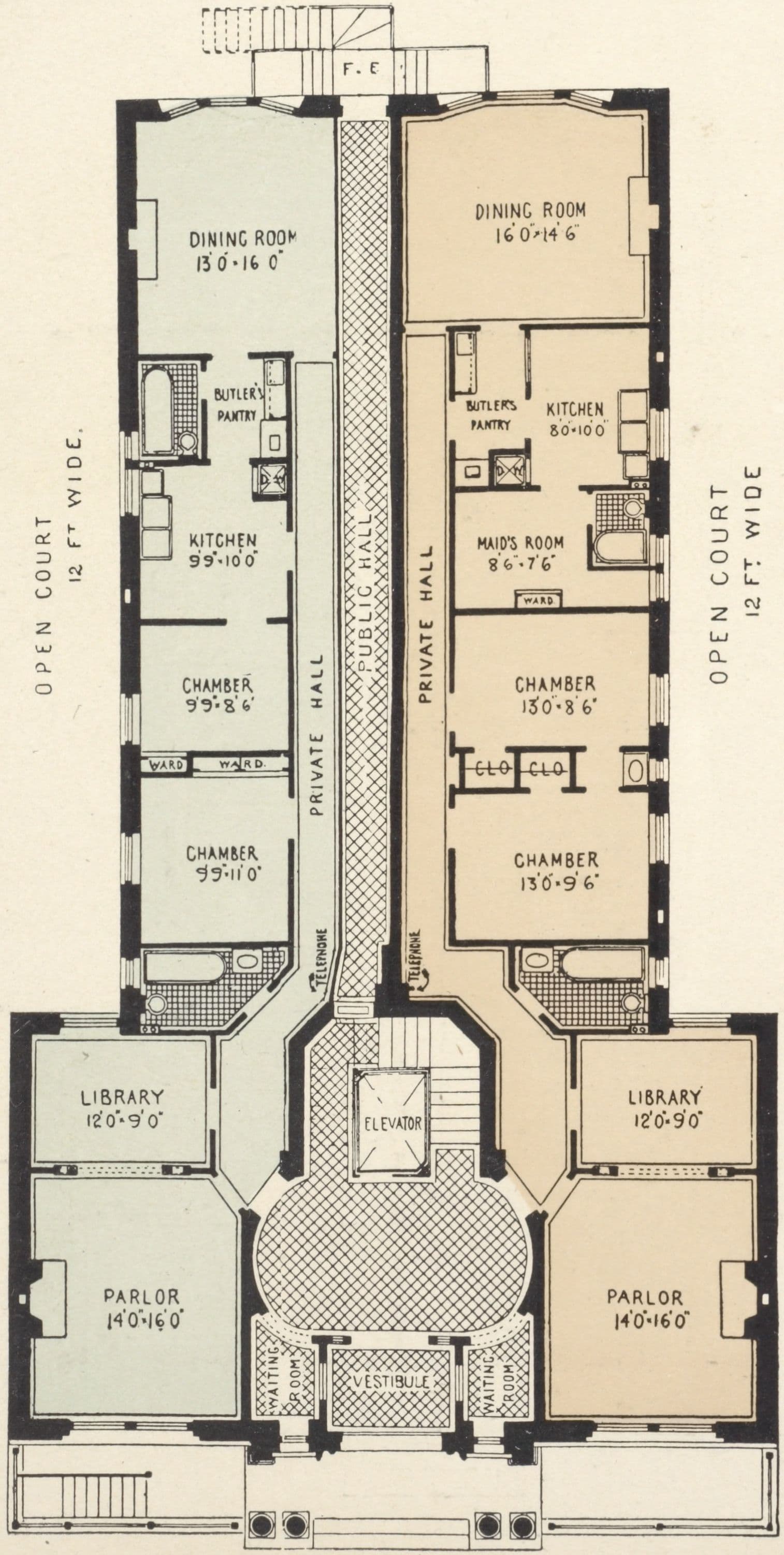 The Rochambeau, 1858-1860 Seventh Avenue; Plan of first floor; Plan of upper floors.